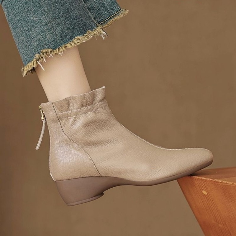 Women'S Fashion Rain Boots - 겨울 여성용 미드 카프 가죽 부츠