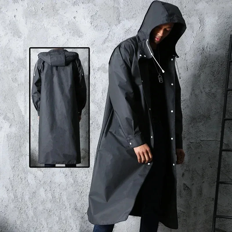 Women'S Fashion Raincoat - 성인 방수 긴 비옷, 블랙 패션,