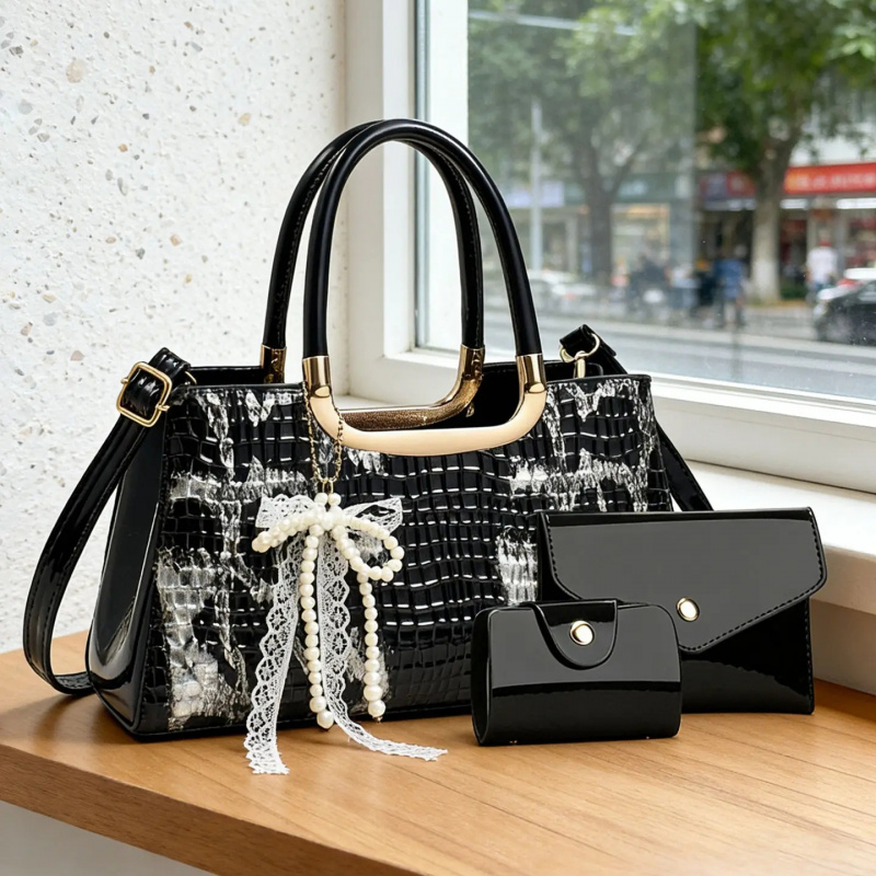 Crossbody Bag Women - 여성용 핸드백 세트, 악어 무늬 이브닝