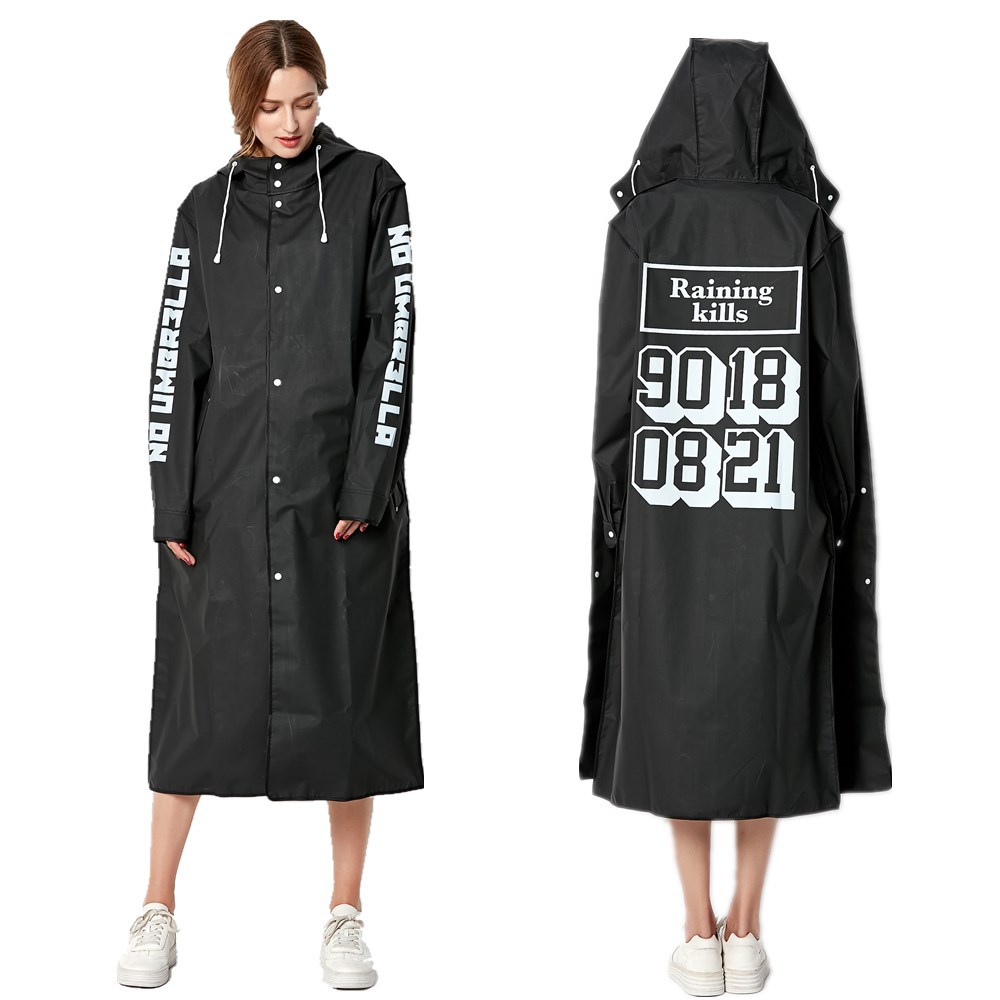 새로운 패션 빅 사이즈 남성과 여성 얇은 검은 비 코트 - Women'S Fashion Raincoat 리뷰 및 가격
