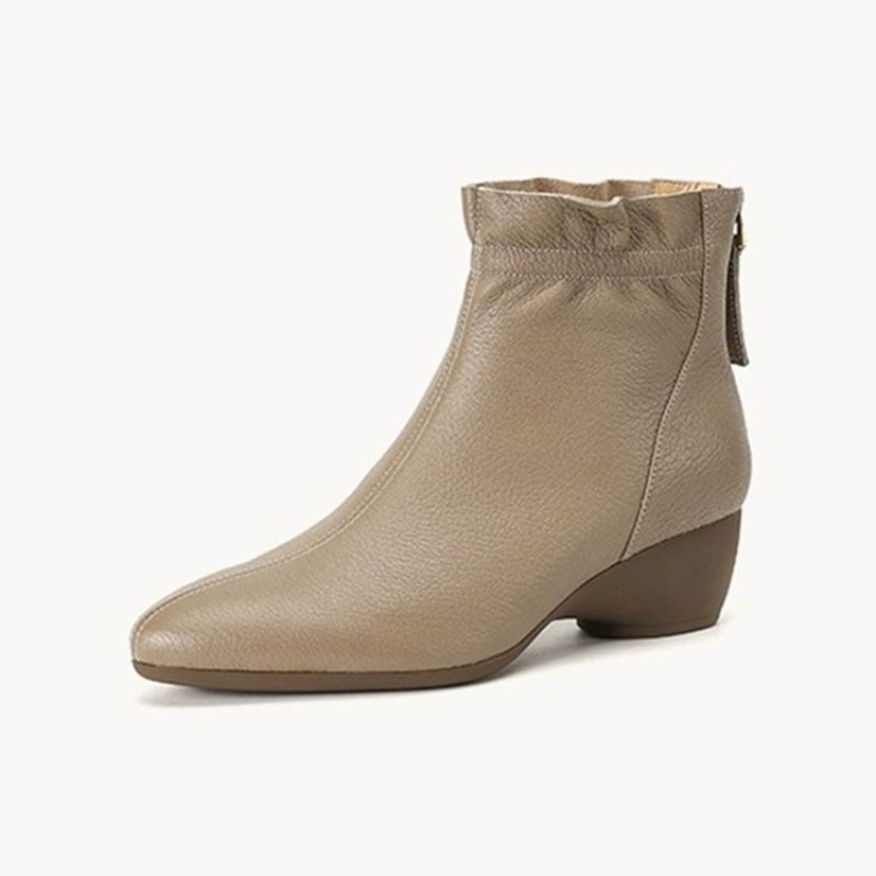 겨울 여성용 미드 카프 가죽 부츠 러플 포인티드 토 청 - Women'S Fashion Rain Boots 리뷰 및 가격
