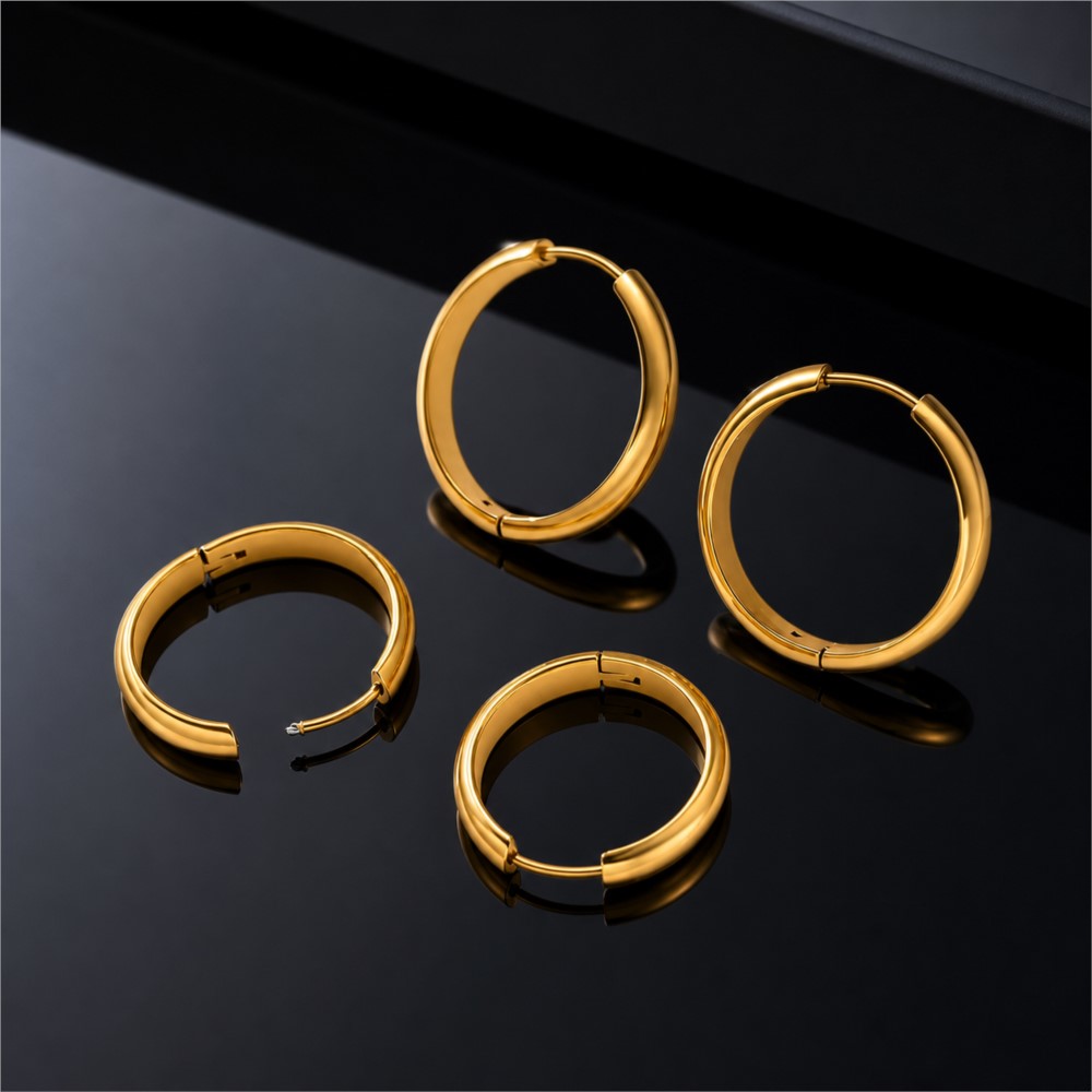 4개 스테인리스 스틸 원형 후프 귀걸이 패션 귀 피어싱 - Women'S Fashion Earrings 리뷰 및 가격