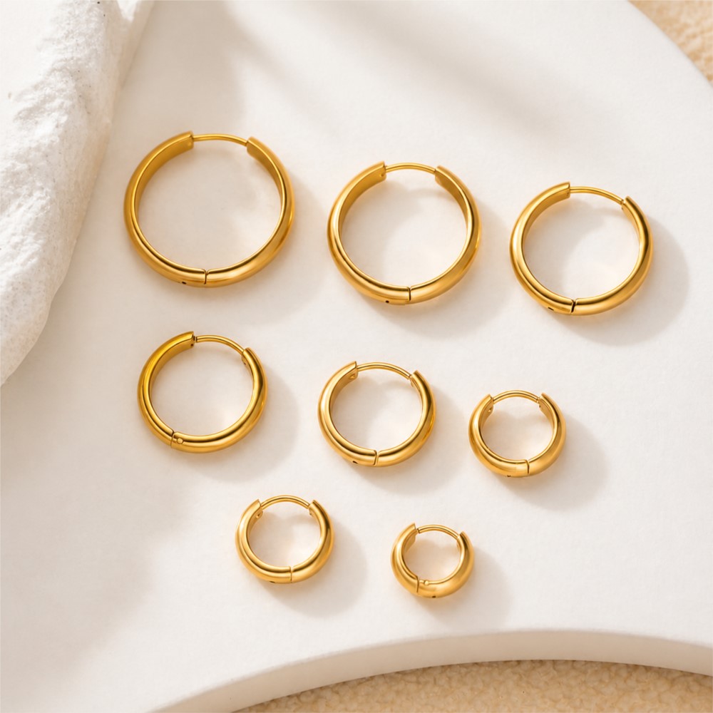 4개 스테인리스 스틸 원형 후프 귀걸이 패션 귀 피어싱 - Women'S Fashion Earrings 리뷰 및 가격