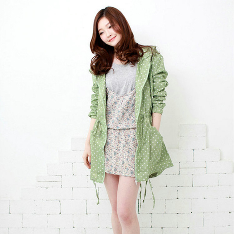 여성용 도트 프린트 비옷, 후드 포함, 야외 비옷, 방 - Women'S Fashion Raincoat 리뷰 및 가격