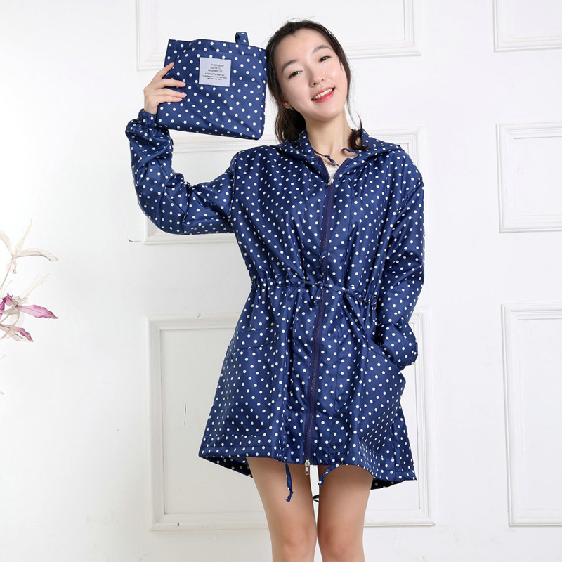 여성용 도트 프린트 비옷, 후드 포함, 야외 비옷, 방 - Women'S Fashion Raincoat 리뷰 및 가격