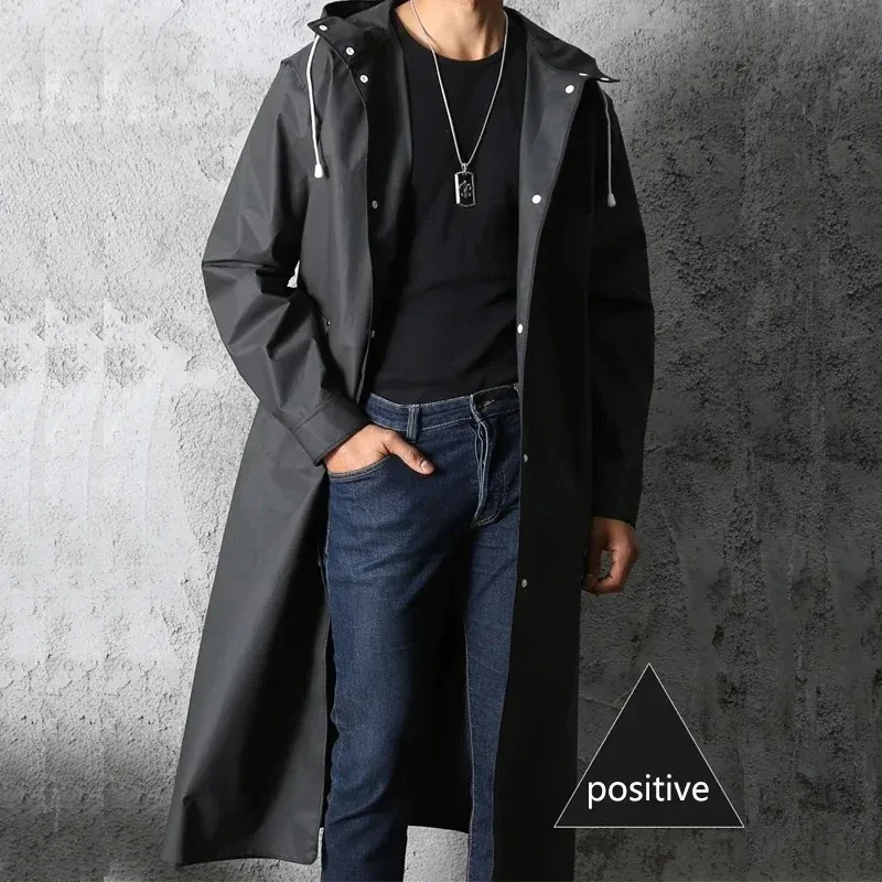 성인 방수 긴 비옷, 블랙 패션, 남성 후드 비옷, 야 - Women'S Fashion Raincoat 리뷰 및 가격