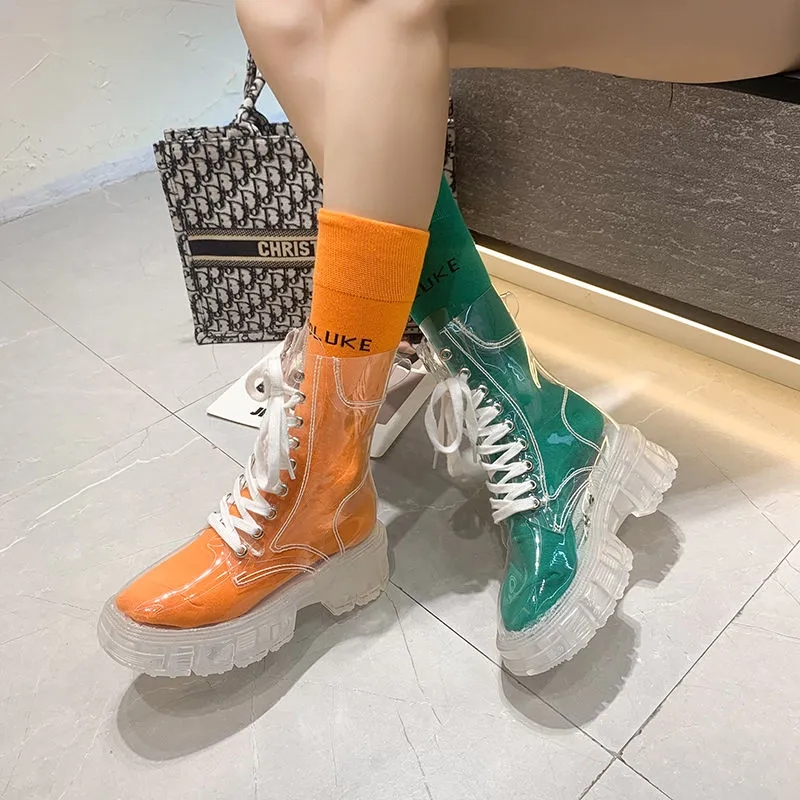 투명 플랫폼 부츠 2026 새로운 패션 여성 방수 발목 - Women'S Fashion Rain Boots 리뷰 및 가격
