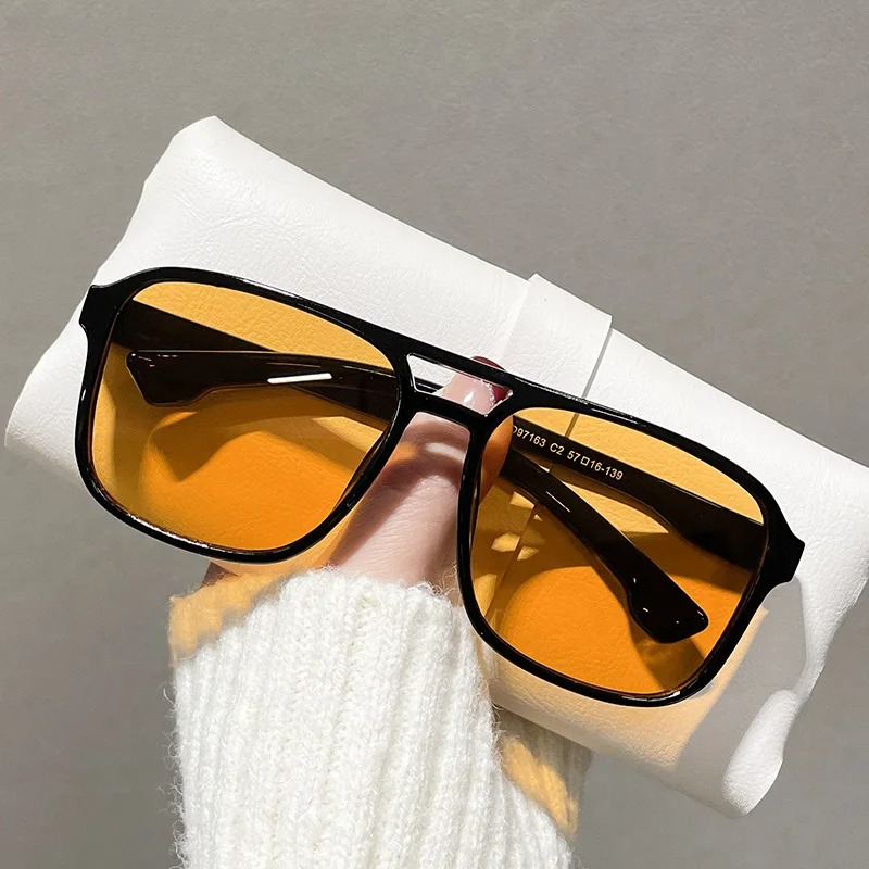 스퀘어 더블 브리지 선글라스 여성 레트로 쉐이드 UV4 - Women Fashion Glasses 리뷰 및 가격