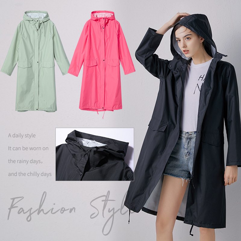 여성용 경량 통기성 레인 코트, 방수 긴 레인 코트,  - Women'S Fashion Raincoat 리뷰 및 가격