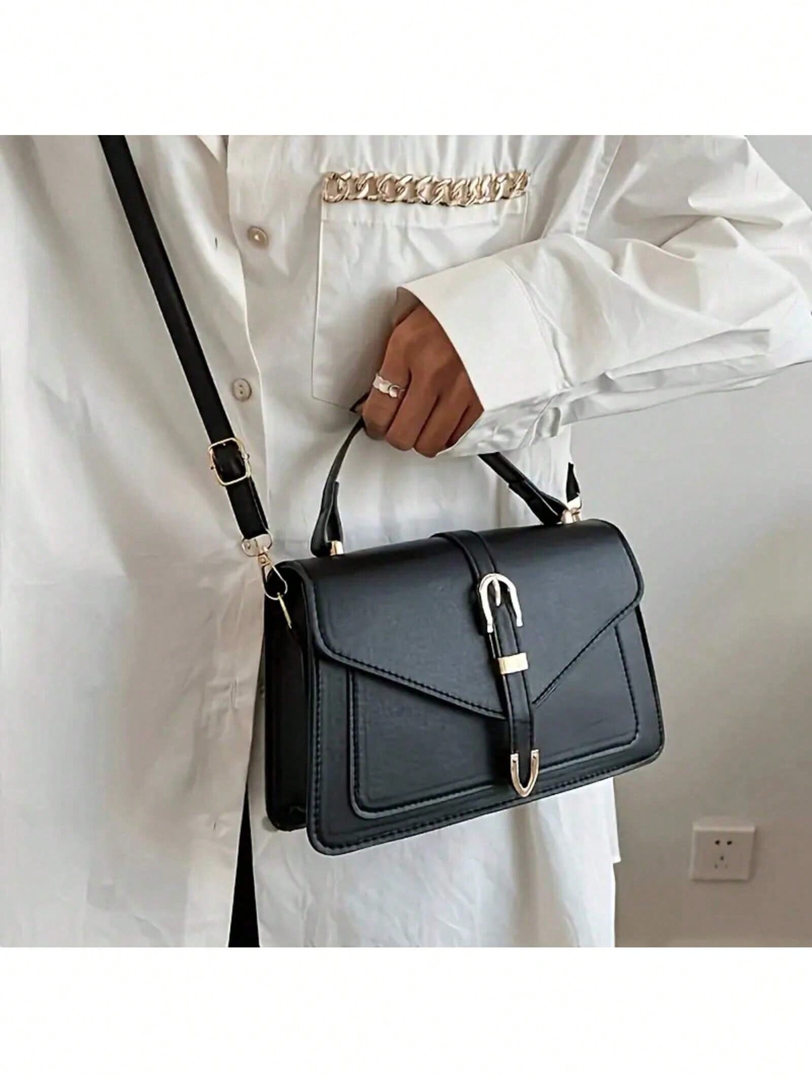 여성 PU 가죽 핸드백 우아한 플랩 스퀘어 숄더백 금속 - Crossbody Bag Women 리뷰 및 가격