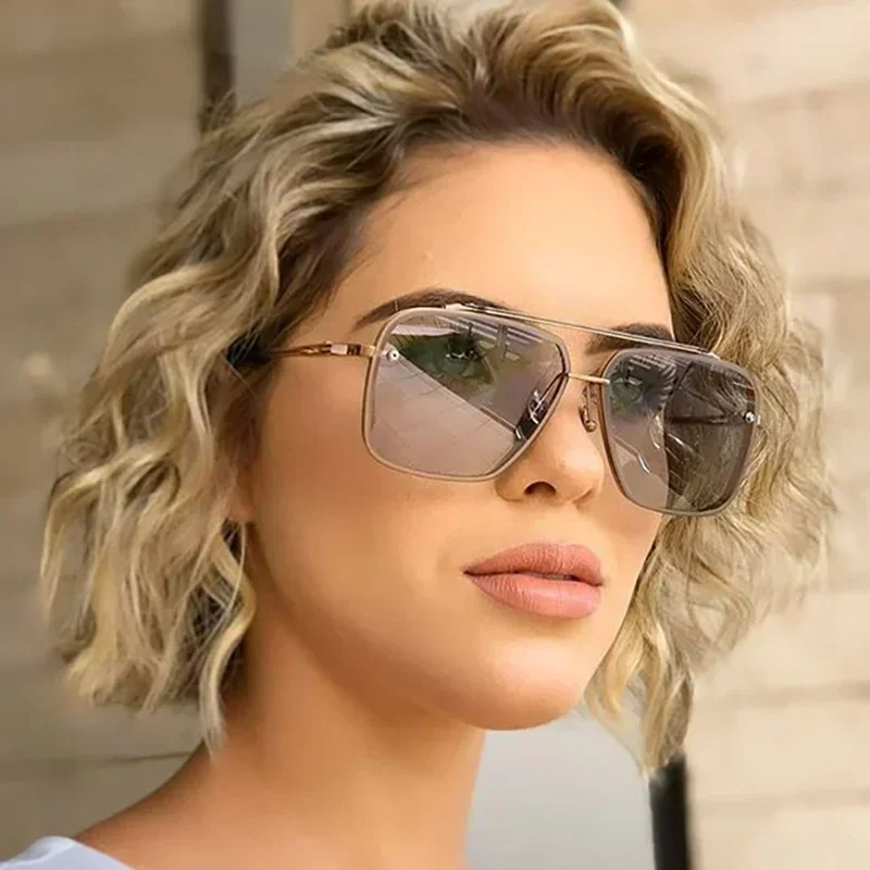 대형 사각형 선글라스 여성 새로운 패션 금속 선글라스  - Women Fashion Glasses 리뷰 및 가격