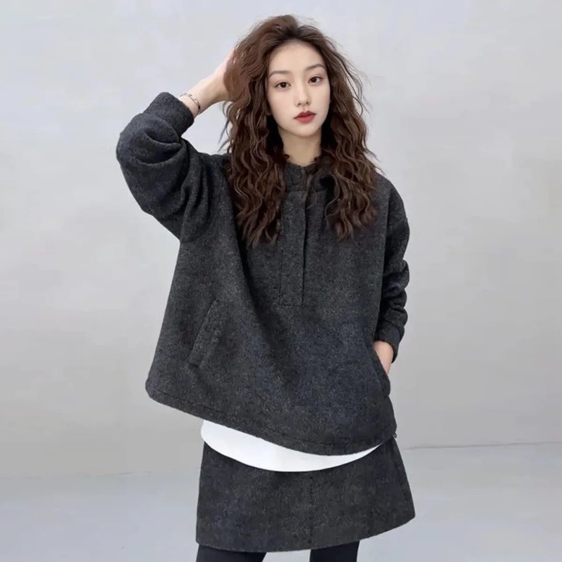 여성 한국 스타일 겨울 울 혼방 투피스 세트 오버사이즈 - Women'S Fashion Petite 리뷰 및 가격