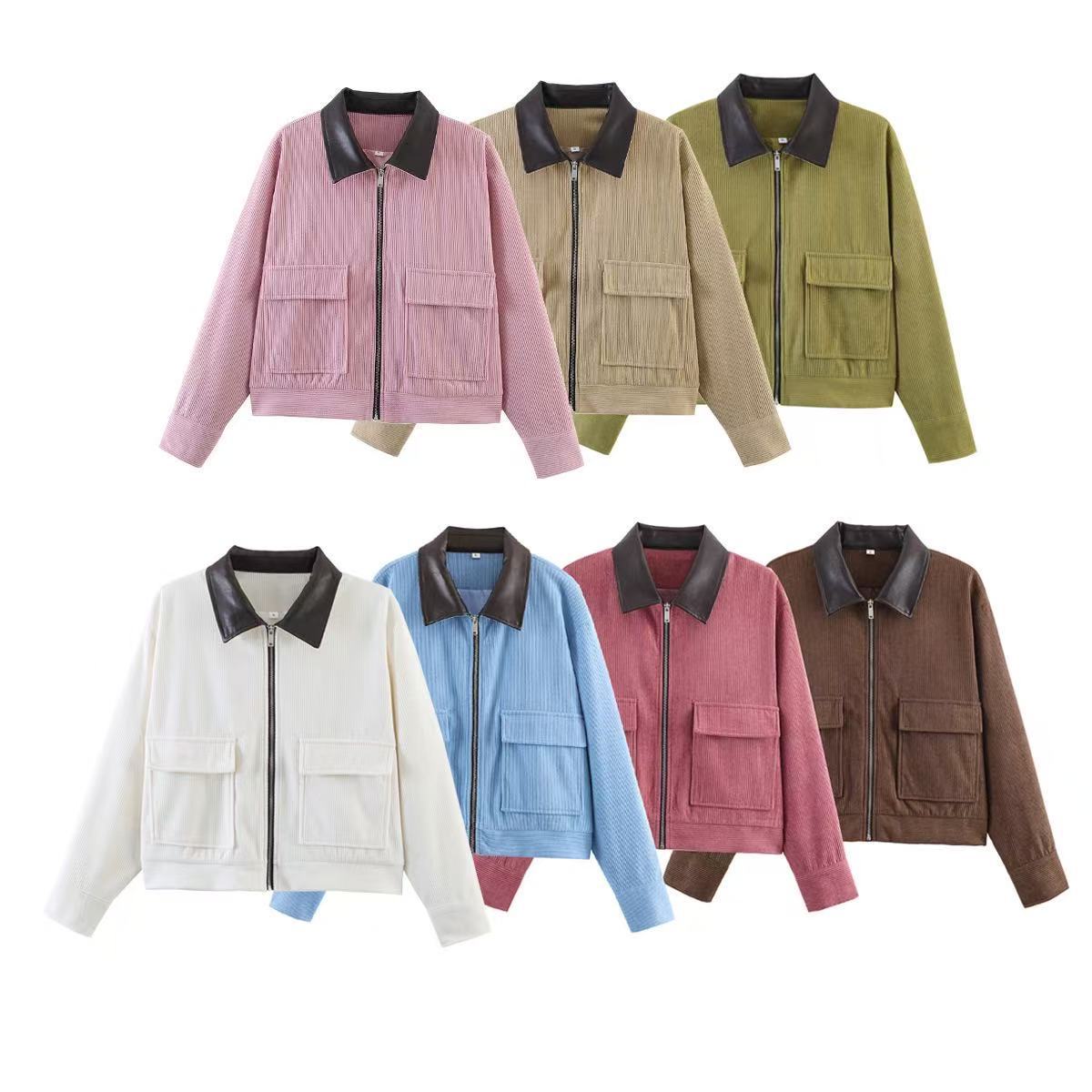 Suninbox 레트로 핑크 크롭 코듀로이 재킷(지퍼  - Sherpa Coat Women 리뷰 및 가격