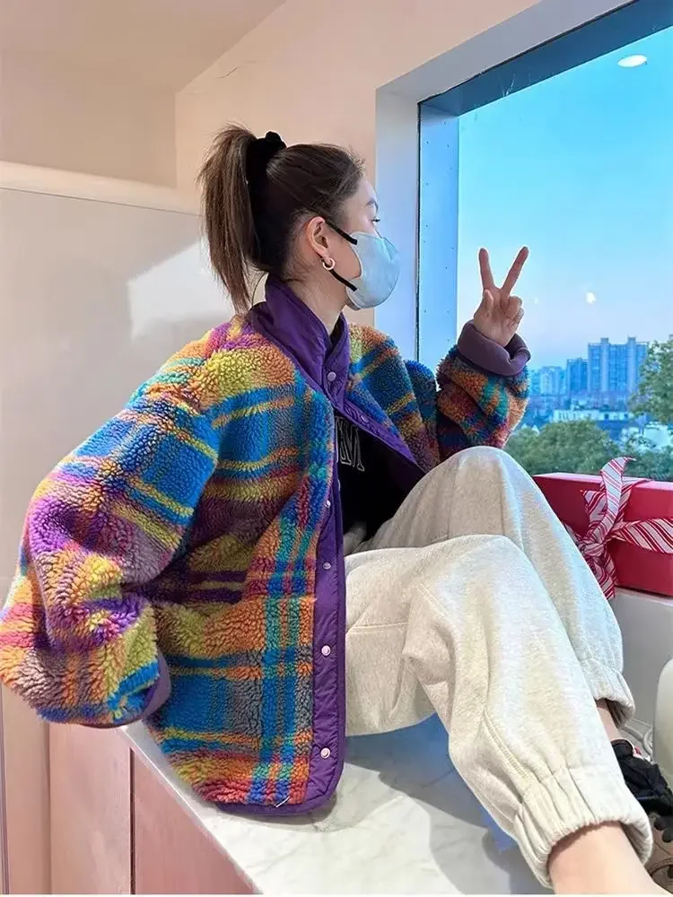 여성 코트 폴라 플리스 격자 무늬 가을 겨울 패션 두꺼 - Sherpa Coat Women 리뷰 및 가격