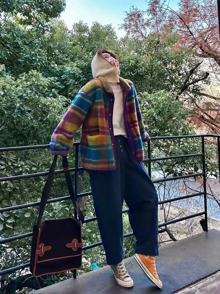 여성 코트 폴라 플리스 격자 무늬 가을 겨울 패션 두꺼 - Sherpa Coat Women 리뷰 및 가격