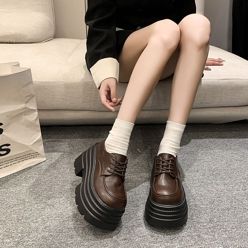 가을 겨울 여성용 작은 가죽 신발 청키 힐 두꺼운 밑창 - Women'S Fashion Petite 리뷰 및 가격