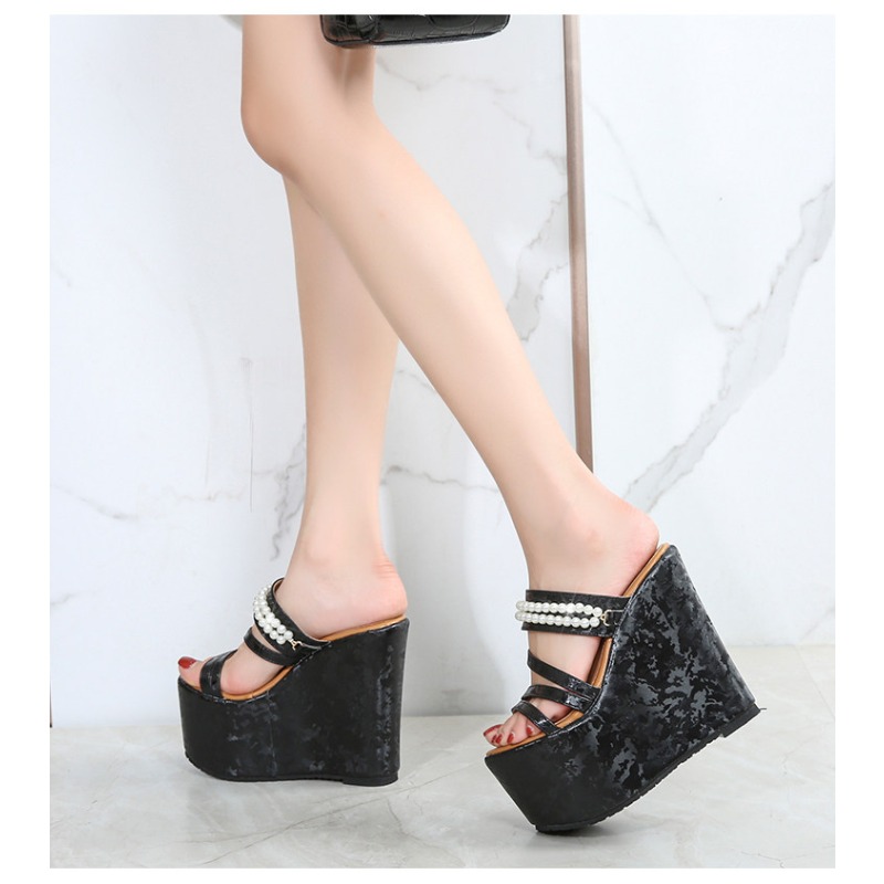 15cm 신부 슬리퍼 슈퍼 하이 웨지 힐 솔리드 컬러  - Women'S Fashion Petite 리뷰 및 가격