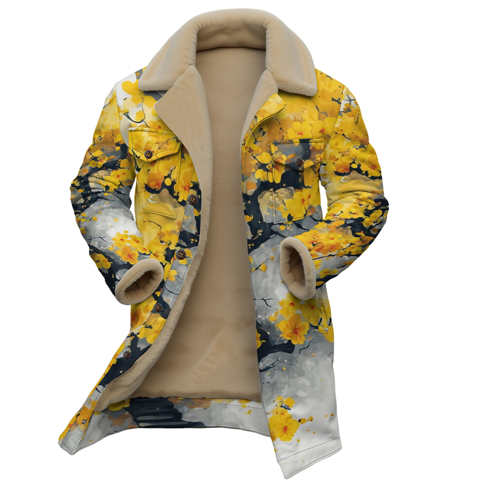 유니섹스 추상 꽃무늬 프린트 재킷 부드러운 셰르파 칼라 - Sherpa Coat Women 리뷰 및 가격