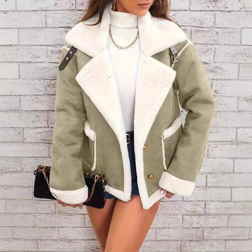 여성 시어링 재킷 캐주얼 숏 코트 Y2k 턴다운 칼라  - Sherpa Coat Women 리뷰 및 가격
