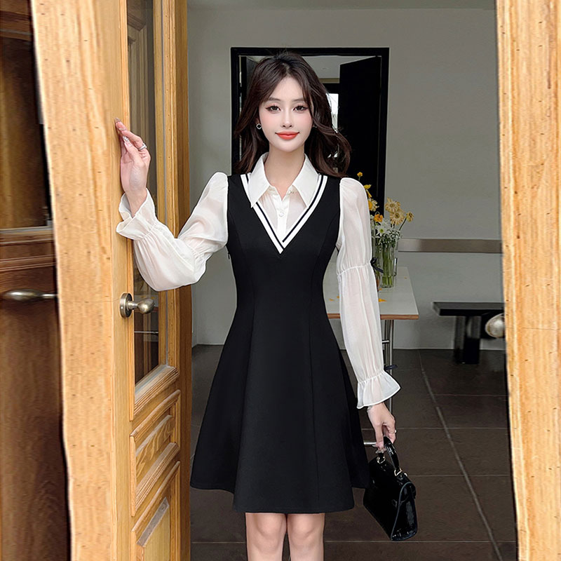 슬림한 A라인 봄 원피스 긴팔 셔츠 스타일 디자인 출퇴 - Women'S Fashion Petite 리뷰 및 가격