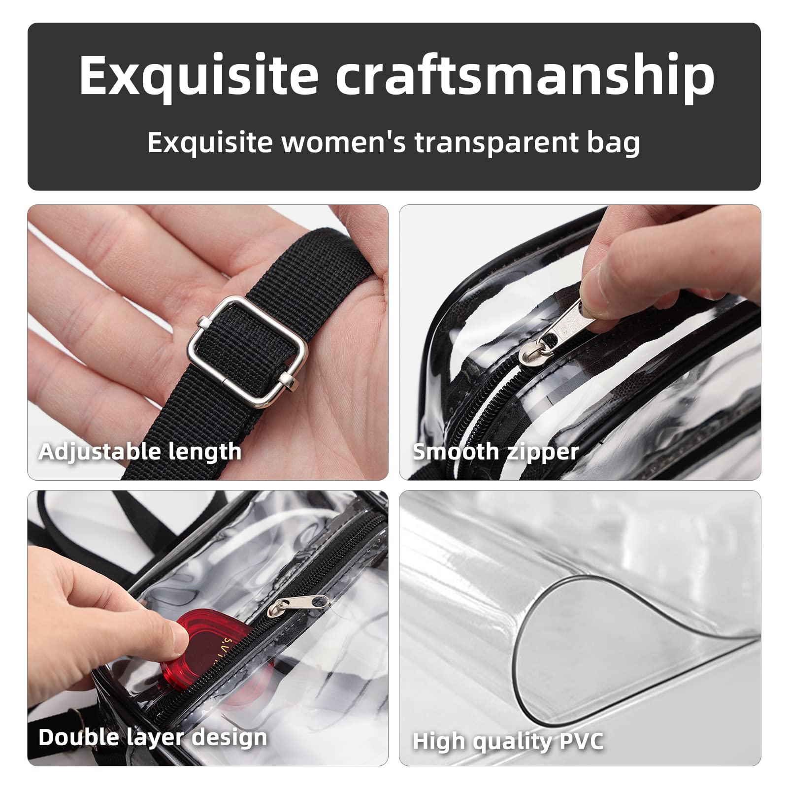 1-10개 여성용 투명 크로스바디 백, 지퍼와 조절 가 - Crossbody Bag Women 리뷰 및 가격