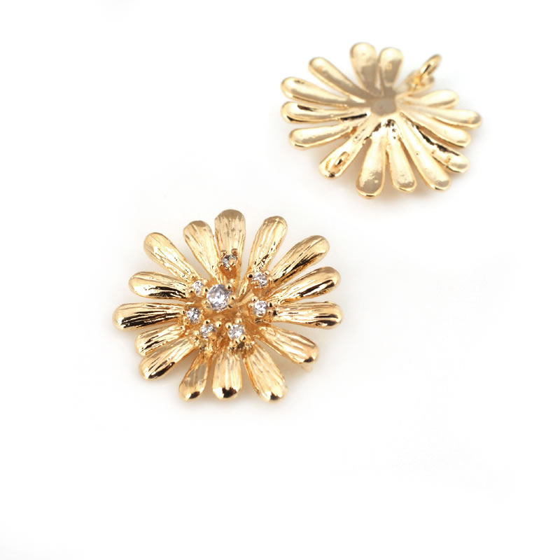 18K 골드 컬러 황동 해바라기 데이지 참 펜던트 고품 - Women'S Fashion Earrings 리뷰 및 가격