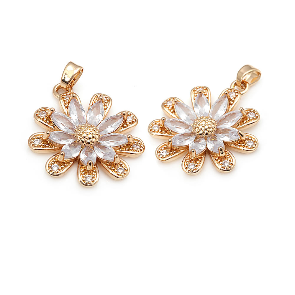 18K 골드 컬러 황동 해바라기 데이지 참 펜던트 고품 - Women'S Fashion Earrings 리뷰 및 가격