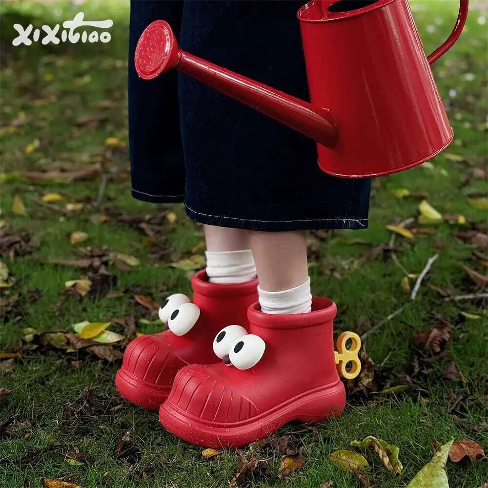 여성 장화 둥근 발가락 큰 눈 비 신발 여성용 야외,  - Women'S Fashion Rain Boots 리뷰 및 가격