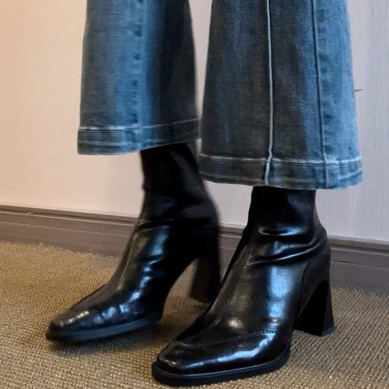 하이힐 여성용 발목 부츠 패션 청키 우아한 복고풍 디자 - Women Fashion Trend 2025 리뷰 및 가격