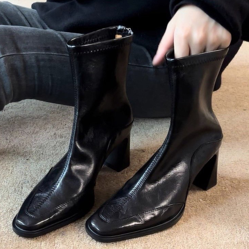 하이힐 여성용 발목 부츠 패션 청키 우아한 복고풍 디자 - Women Fashion Trend 2025 리뷰 및 가격