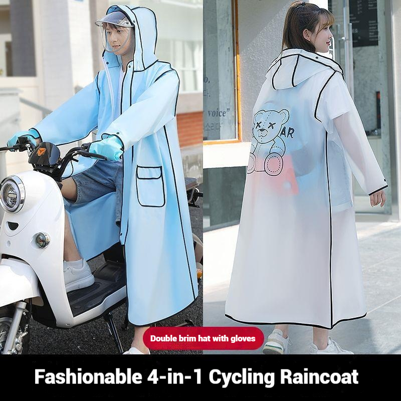 블랙 패션 성인 방수 긴 비옷 여성 남성 비옷 후드 아 - Women'S Fashion Raincoat 리뷰 및 가격