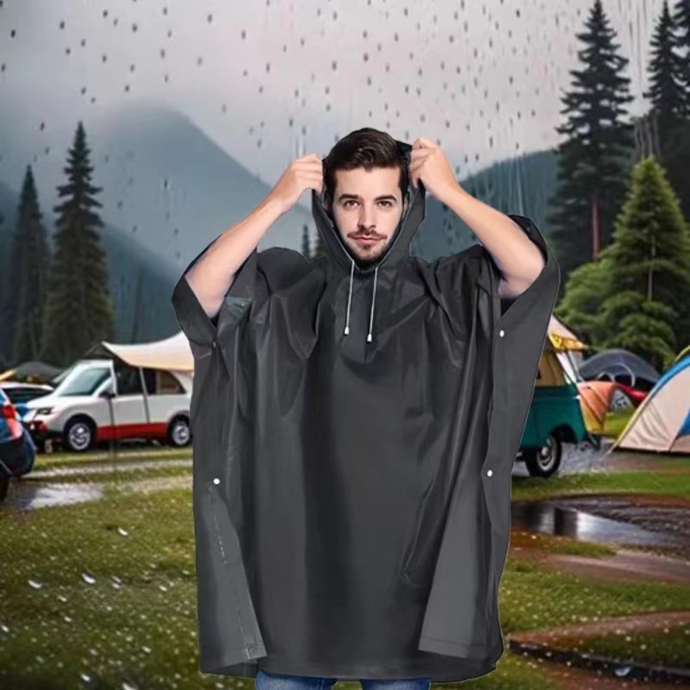 블랙 패션 성인 방수 긴 비옷 여성 남성 비옷 후드 야 - Women'S Fashion Raincoat 리뷰 및 가격